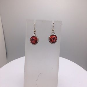 Swarovski Pendant Fire Opal Drop Earrings